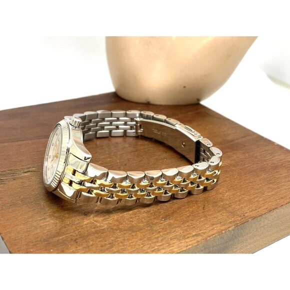 Michael Kors Women's Watch MK4740 Lexington Quartz White Dial 2-Tone Gemmed 26mm - Picture 9 of 14